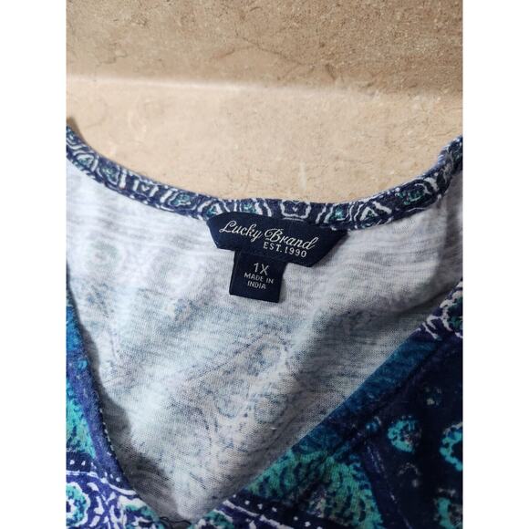 Lucky Brand SZ 1X tunic top Boho Peasant hippie whimsical - Picture 5 of 8